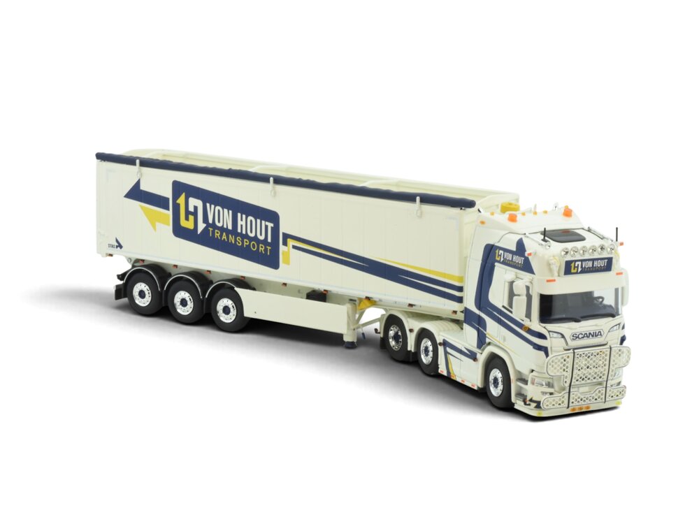 Tekno Tekno Scania NGR 6x2 met 3-assige Stas Kieper VON HOUT TRANSPORT