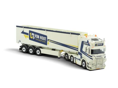 Tekno Tekno Scania NGR 6x2 met 3-assige Stas Kieper VON HOUT TRANSPORT