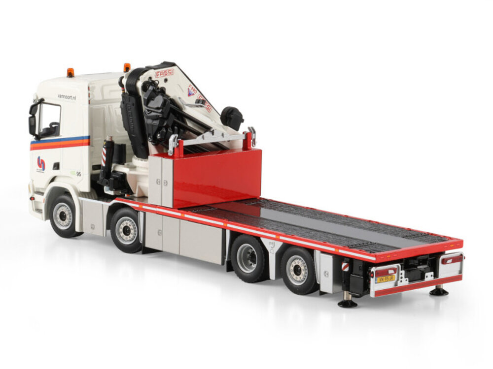 WSI WSI Scania R Normal 8x2 riged flatbed with fassi 1100 + jib VAN NOORT TRANSPORTEN