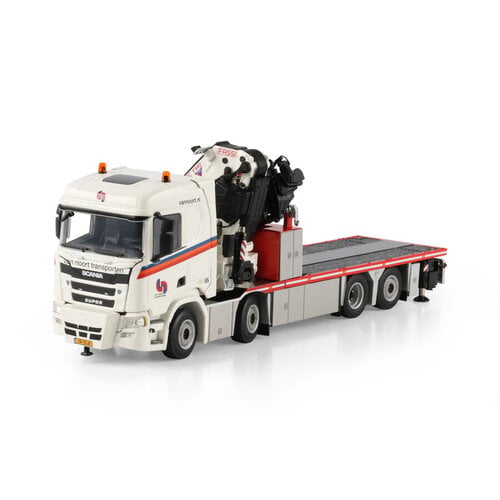 WSI WSI Scania R Normal 8x2 riged flatbed with fassi 1100 + jib VAN NOORT TRANSPORTEN