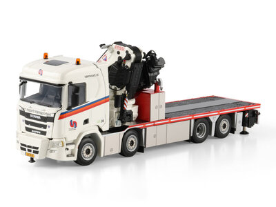 WSI WSI Scania R Normal 8x2 riged flatbed with fassi 1100 + jib VAN NOORT TRANSPORTEN
