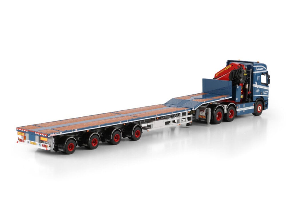 WSI WSI Scania R Highline 6x2 with 4-axle telestep flatbed trailer + palfinger PK 65002 SH VINDELSBAEK