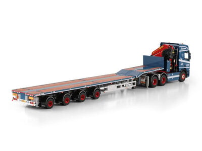 WSI WSI Scania R Highline 6x2 with 4-axle telestep flatbed trailer + palfinger PK 65002 SH VINDELSBAEK