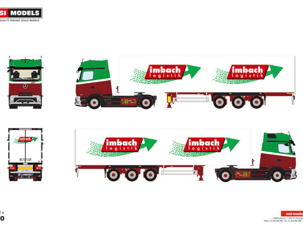 WSI WSI Mercedes EActrtos 600 - Procabin big with 3-axle boxtrailer IMBACH