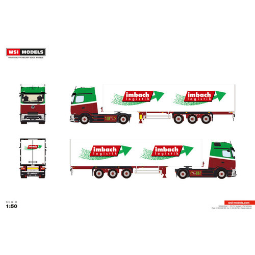 WSI WSI Mercedes EActrtos 600 - Procabin big with 3-axle boxtrailer IMBACH