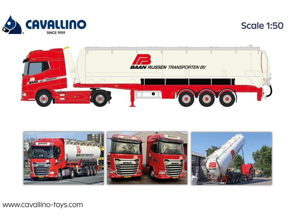 Cavallino Cavallino DAF XG 4x2 met 3-as bulkoplegger BAAN RIJSSEN