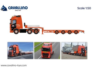 Cavallino Cavallino Volvo FH5 Globetrotter XL 6x2 met 4-as semi dieplader VAN GRINSVEN BV