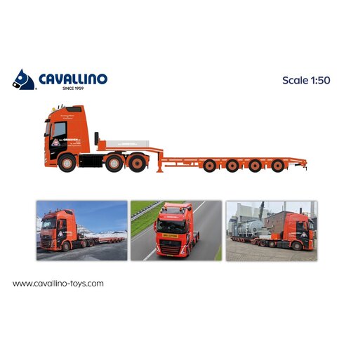 Cavallino Cavallino Volvo FH5 Globetrotter XL 6x2 met 4-as semi dieplader VAN GRINSVEN BV