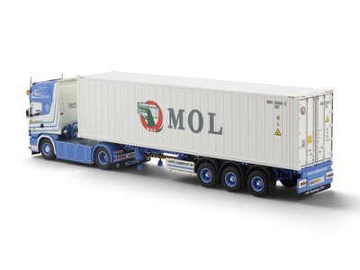 Tekno Tekno Scania 4-serie Topline 4x2 met container oplegger + 40ft. reefer container HANS LUBRECHT