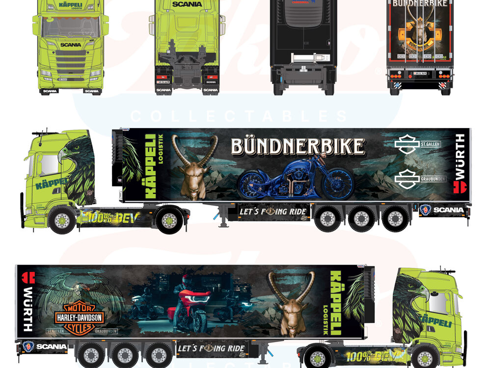 Tekno Tekno Scania NGS BEV 4x2 with 3-axle reefer trailer KAEPPELI