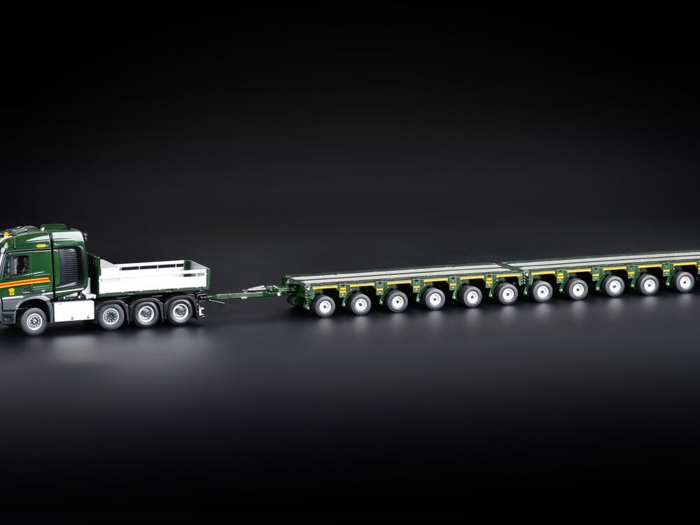 IMC IMC Mercedes Arocs M-Cab 2300 8x6 + 12-axle modulair trailer with drawbar EMIL EGGER