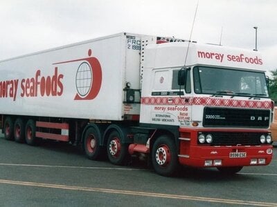 WSI WSI DAF 3300 Space Cab 6x2 met 3-as classic koeloplegger MORAY SEAFOOD Buckie Scotland