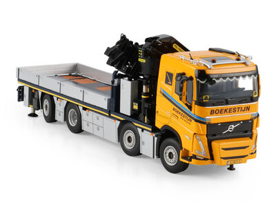 WSI WSI Volvo FH5 sleeper cab  Riged flatbed truck 8x4 with  palfinger PK 92002 SH + jib BOEKESTIJN