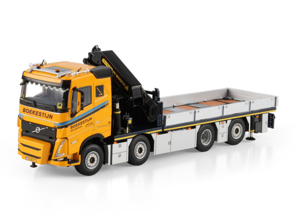 WSI WSI Volvo FH5 sleeper cab  Riged flatbed truck 8x4 with  palfinger PK 92002 SH + jib BOEKESTIJN