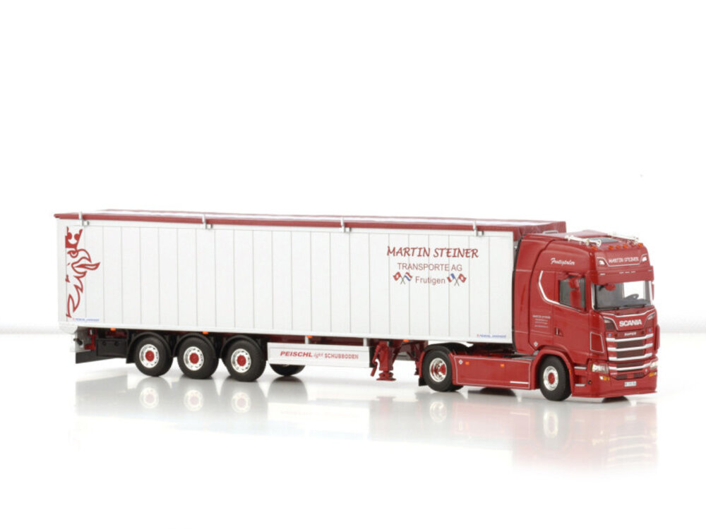 WSI WSI Scania S Highline 4x2 met 3-assige volume trailer STEINER