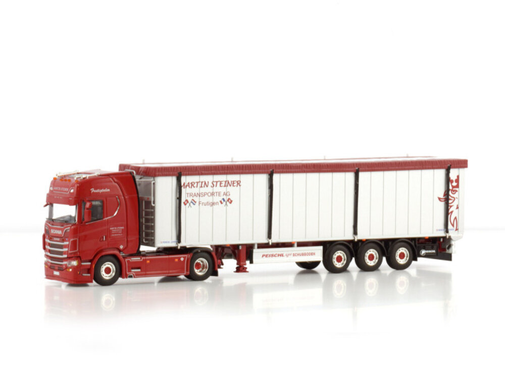 WSI WSI Scania S Highline 4x2 met 3-assige volume trailer STEINER