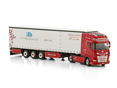 WSI WSI DAF XG 4x2 met 3-assige schuifzeilen oplegger STEINER