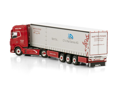 WSI WSI DAF XG 4x2 met 3-assige schuifzeilen oplegger STEINER
