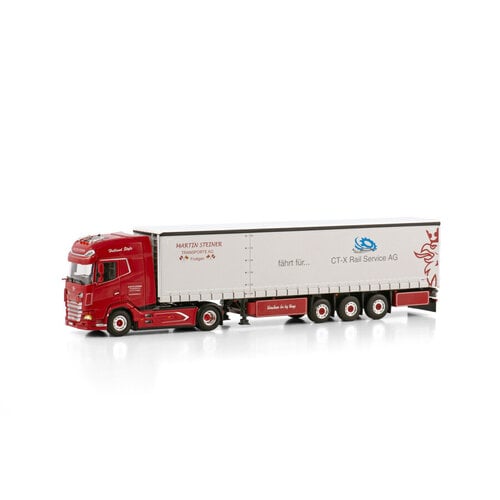 WSI WSI DAF XG 4x2 met 3-assige schuifzeilen oplegger STEINER