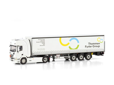 WSI WSI Scania R Highline 4x2 met 3-as schuifzeilen oplegger THOMMEN & FURLER