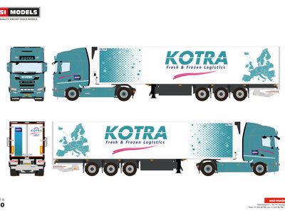 WSI WSI Scania R Highline 4x2 with 3-axle reefer trailer  KOTRA