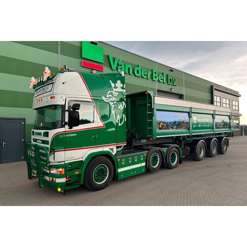 WSI WSI Scania 4 serie topline 6x2 with 3-axle tipper  trailer VAN DER BEL