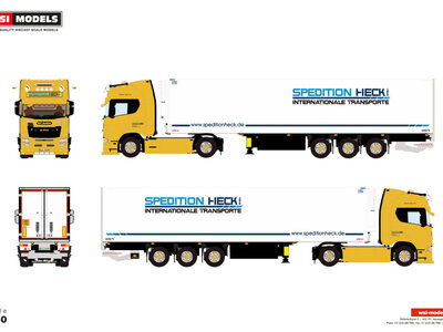 WSI WSI Scania R Highline 4x2  met 3-assige koeloplegger HECK