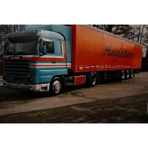 WSI WSI Scania 143M streamline met 3-as schuifzeilen oplegger ANGLEITNER GMBH