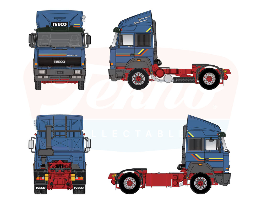 Tekno Tekno Iveco Turbostar 4x2 TBP (blauw)