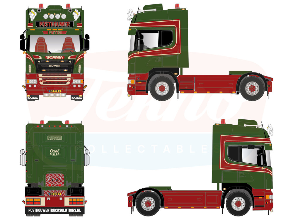 Tekno Tekno Scania R-serie Topline 4x2 POSTHOUWER TRUCK SOLUTIONS