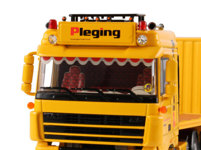 WSI WSI DAF XF 95 Space Cab 4x2  met 3-assige dieplader + 20ft container PLEGING