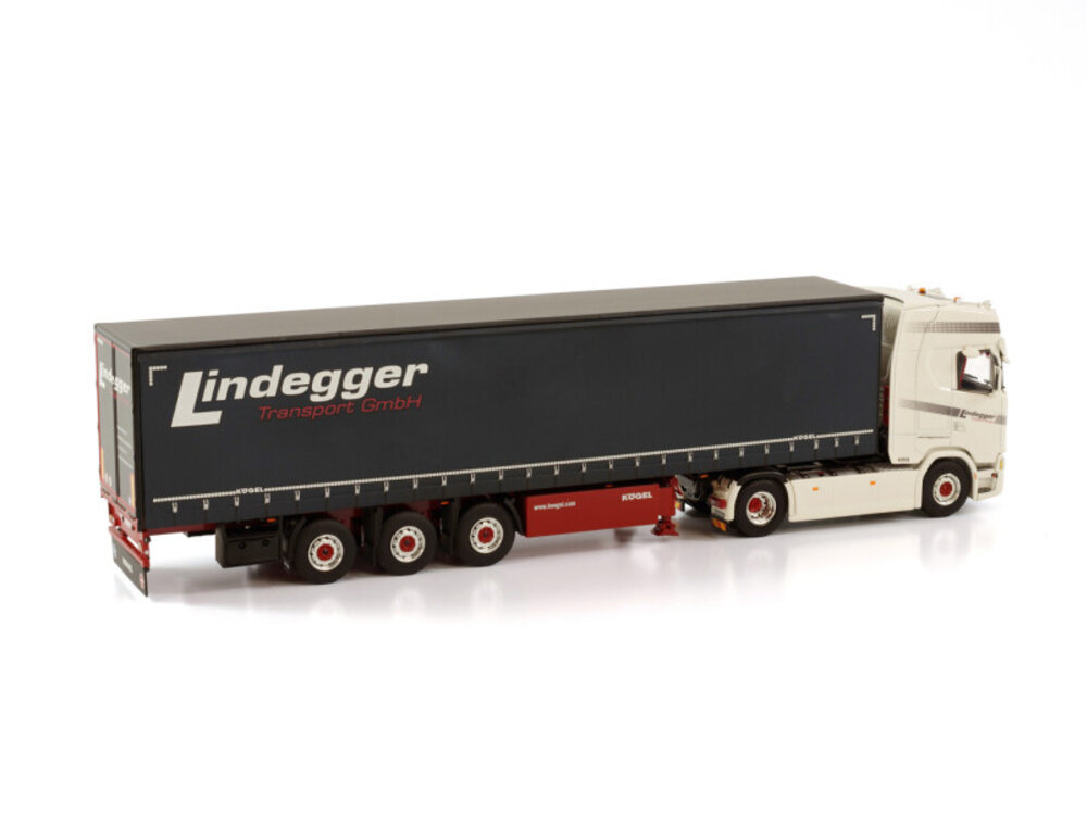 WSI WSI Scania S Highline 4x2 met 3-as schuifzeilen oplegger LINDEGGER