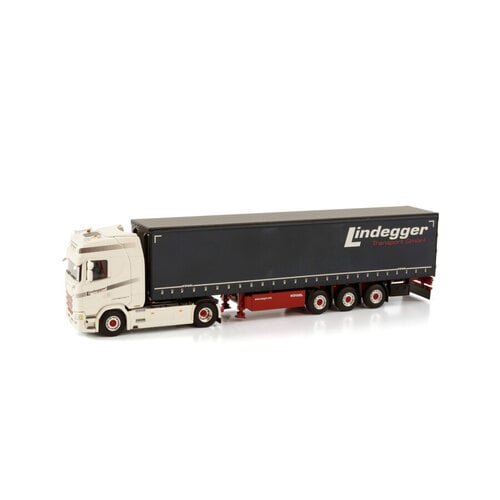 WSI WSI Scania S Highline 4x2 met 3-as schuifzeilen oplegger LINDEGGER