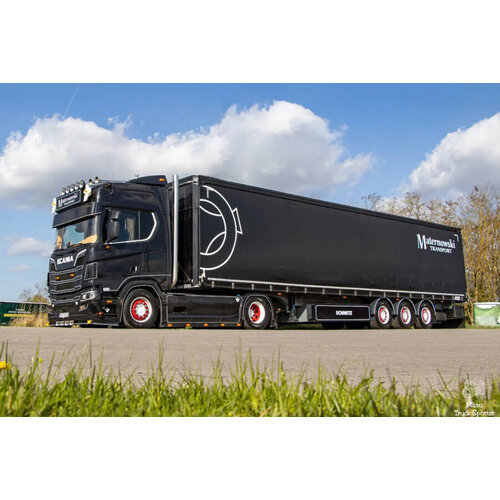 WSI WSI Scania R Highline 4x2 met 3-as schuifzeilen oplegger MATERNOWSKI