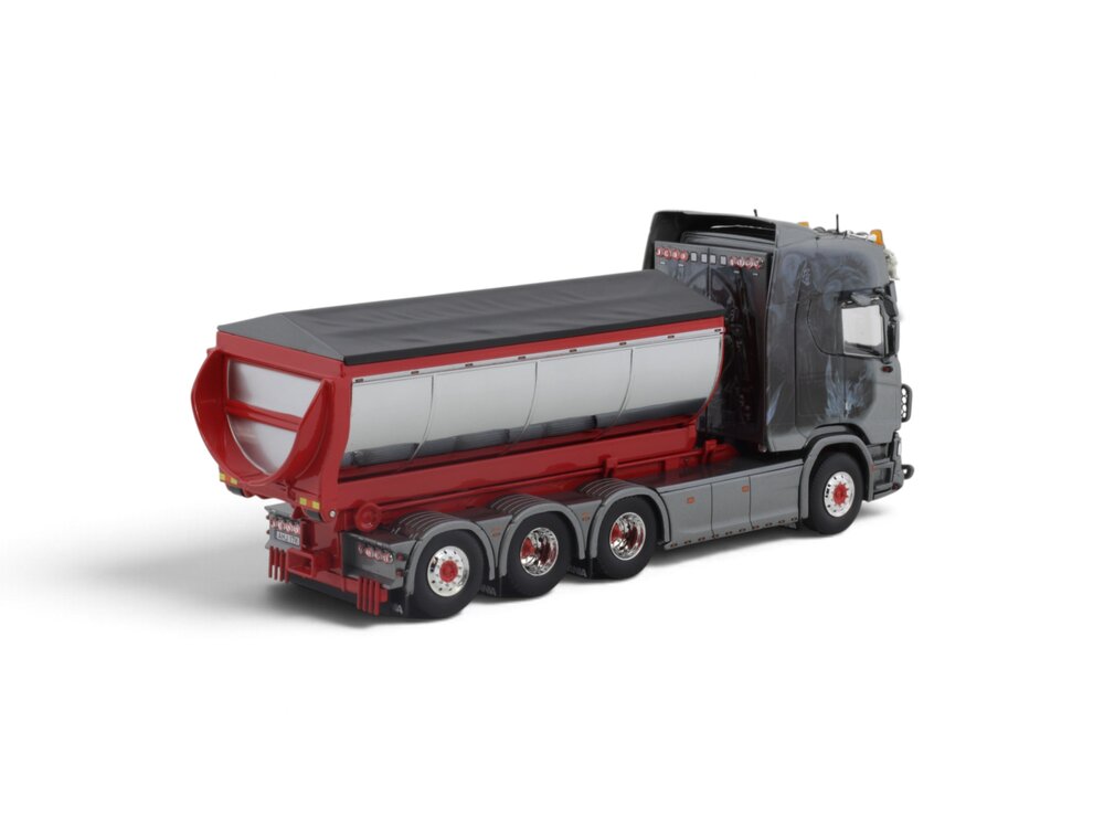 Tekno Tekno Scania Next Gen R-Highline 8x4 hooklift wit container THIZ
