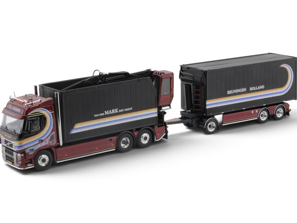 Tekno  Tekno Volvo FH03 Globetrotter Rigid truck with loadcrane + 3-axle trailer PATRICK VAN DER MARK