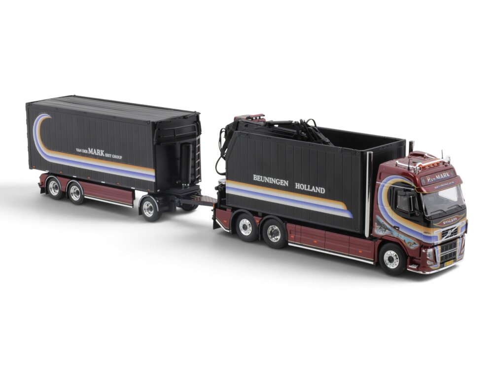 Tekno  Tekno Volvo FH03 Globetrotter Rigid truck with loadcrane + 3-axle trailer PATRICK VAN DER MARK