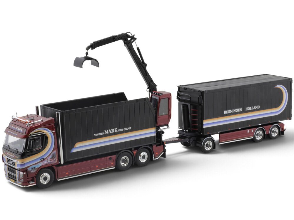 Tekno  Tekno Volvo FH03 Globetrotter Rigid truck with loadcrane + 3-axle trailer PATRICK VAN DER MARK