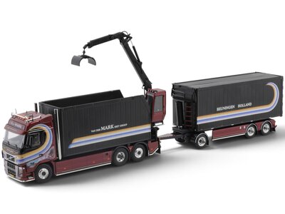 Tekno  Tekno Volvo FH03 Globetrotter Rigid truck with loadcrane + 3-axle trailer PATRICK VAN DER MARK