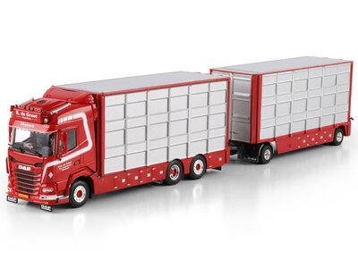WSI WSI DAF XF SH 6x2 rigid truck drawbar with resin body - 5 axle N.G. DE GROOT
