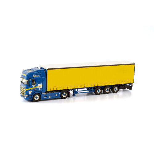 WSI WSI Scania R Highline 4x2 with 3-axle curtainside trailer KURT KALT