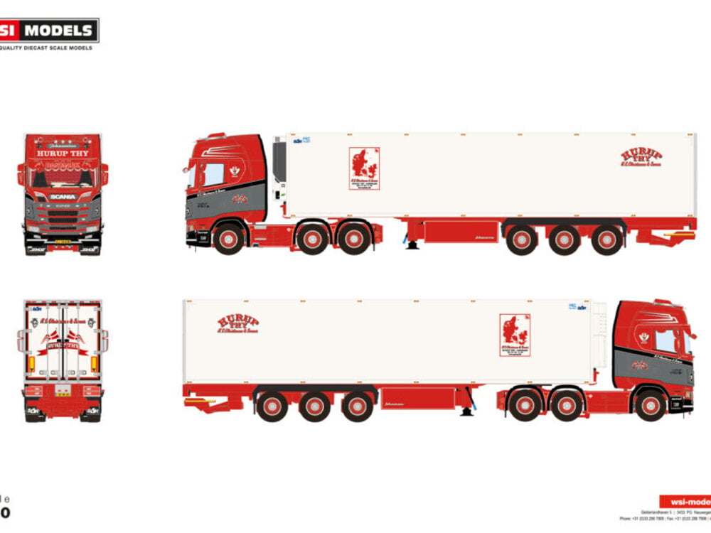 WSI WSI Scania S Highline 6x2 with 3-axle reefer trailer N.C. CHRISTENSEN & SONNER