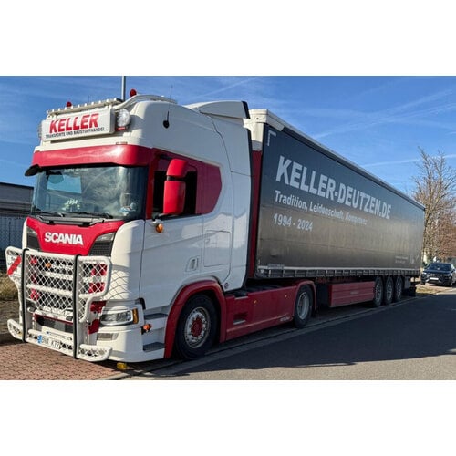 WSI WSI Scania R Highline 4x2 met 3-as schuifzeilen oplegger KELLER TRANSPORTE