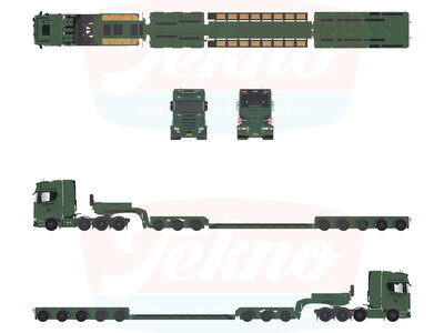 Tekno Tekno Scania NGS Highline 8x4 with 3-bed-5 lowloader BROSHUIS