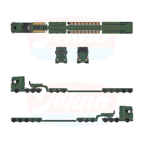 Tekno Tekno Scania NGS Highline 8x4 met 3-bed-5 dieplader BROSHUIS