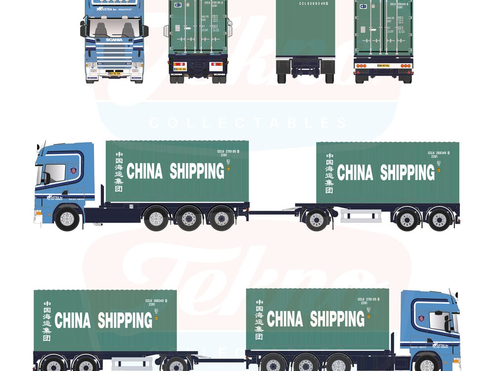 Tekno Tekno Scania 4-serie Topline 8x2 containercombi HOVETRA