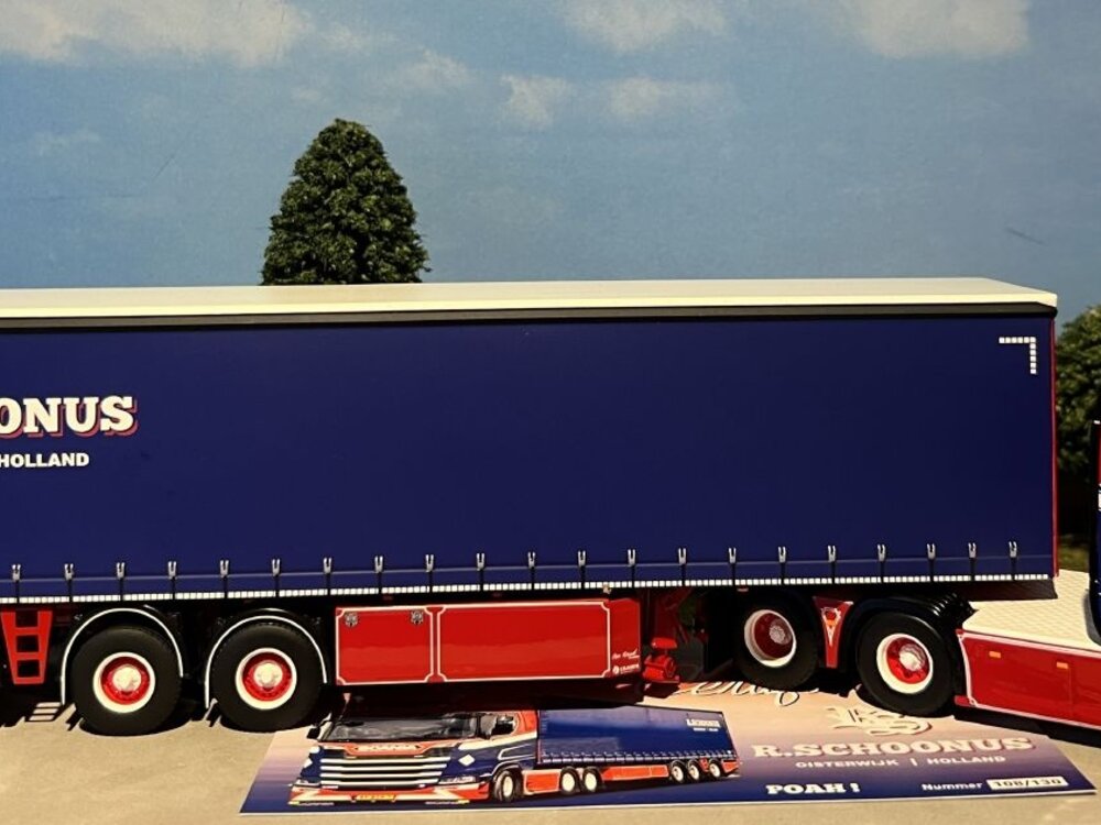 WSI WSI Scania S Highline 6x2 + 3-as schuifzeilen oplegger R. SCHOONUS