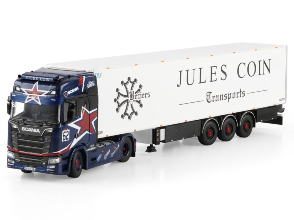 WSI WSI Scania S Highline with 3-axle reefer trailer KENNY COIN