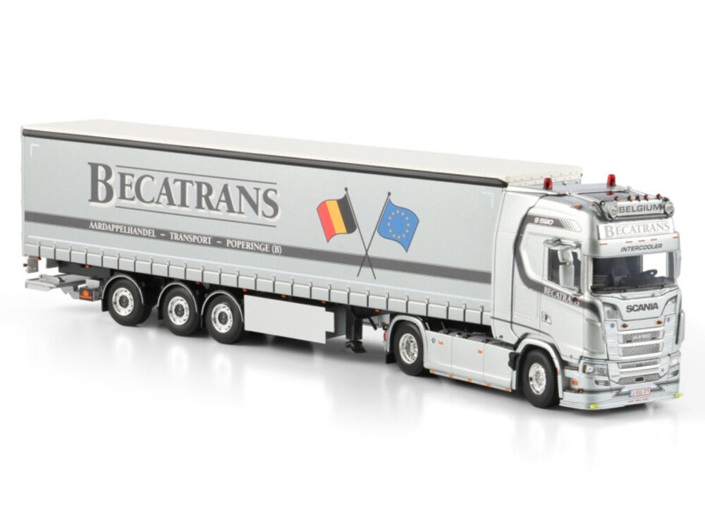 WSI WSI Scania S Highline 4x2 with 3-axle curtainside trailer BECATRANS