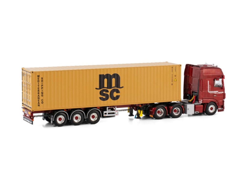 WSI WSI DAF XF Super Space Cab 6x2 with 3-axle container trailer + 40ft container  FÜRST